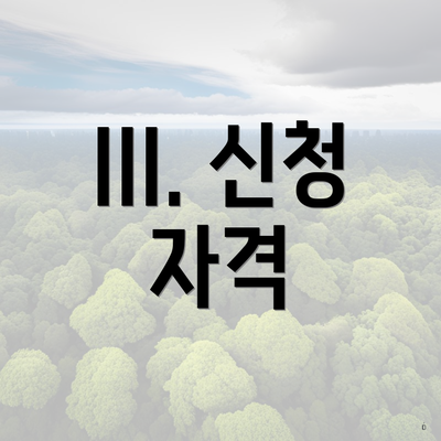 III. 신청 자격