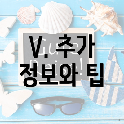 V. 추가 정보와 팁