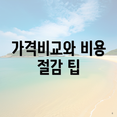 가격비교와 비용 절감 팁