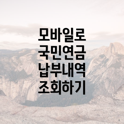모바일로 국민연금 납부내역 조회하기