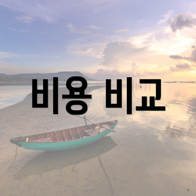 비용 비교