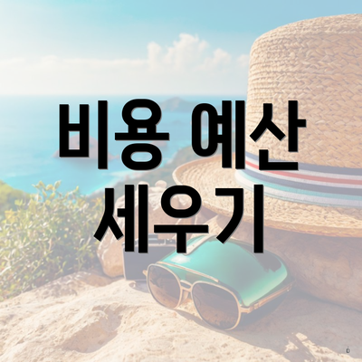 비용 예산 세우기