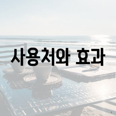 사용처와 효과