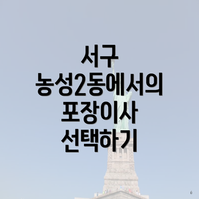 서구 농성2동에서의 포장이사 선택하기