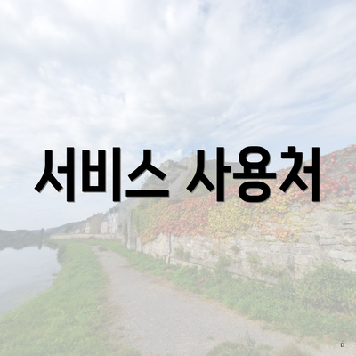 서비스 사용처