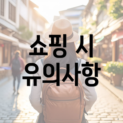쇼핑 시 유의사항