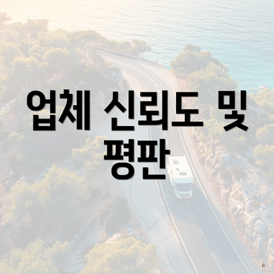 업체 신뢰도 및 평판