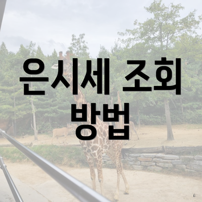 은시세 조회 방법