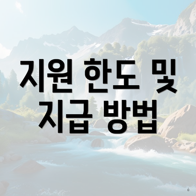 지원 한도 및 지급 방법