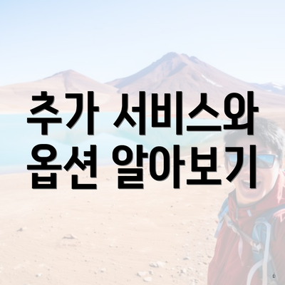 추가 서비스와 옵션 알아보기