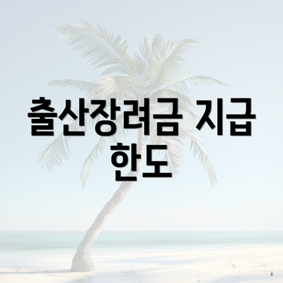 출산장려금 지급 한도
