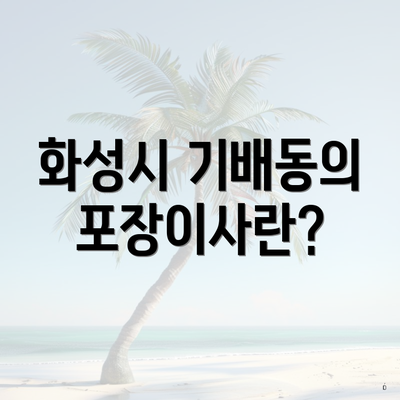 화성시 기배동의 포장이사란?