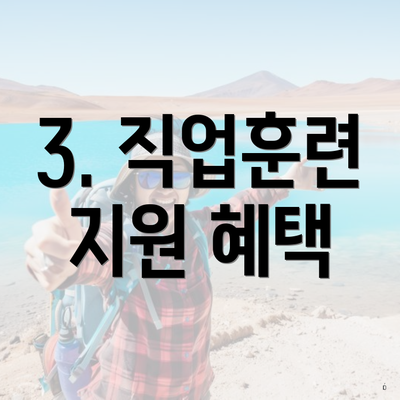 3. 직업훈련 지원 혜택