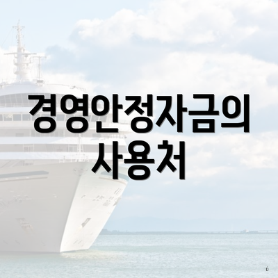 경영안정자금의 사용처