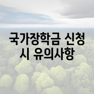 국가장학금 신청 시 유의사항