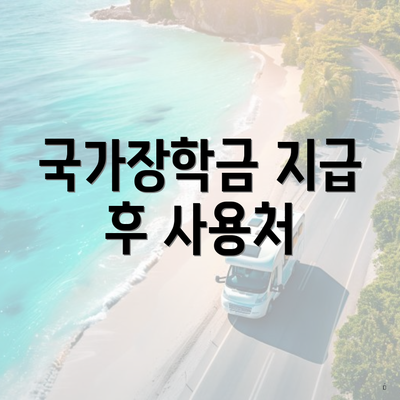 국가장학금 지급 후 사용처