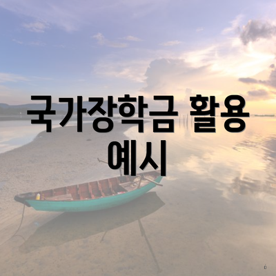 국가장학금 활용 예시