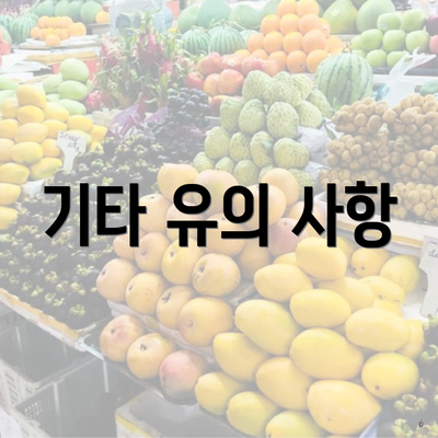 기타 유의 사항