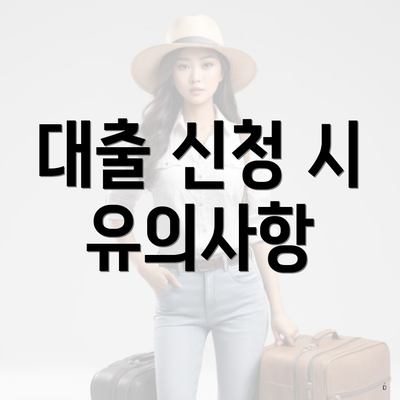 대출 신청 시 유의사항