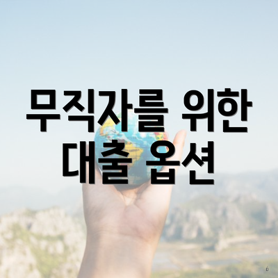 무직자를 위한 대출 옵션