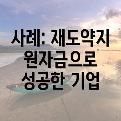 사례: 재도약지원자금으로 성공한 기업