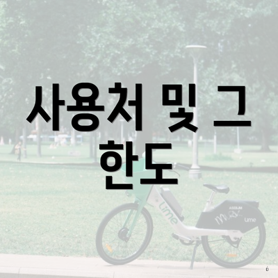 사용처 및 그 한도