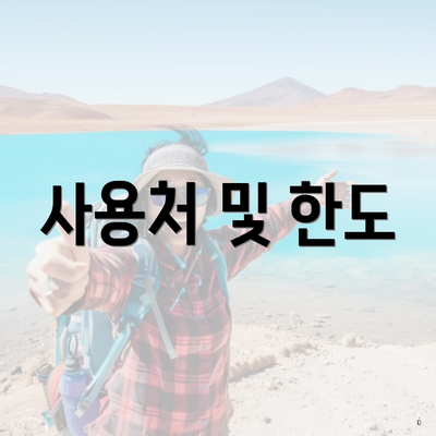 사용처 및 한도