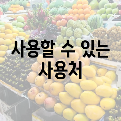 사용할 수 있는 사용처