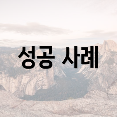 성공 사례