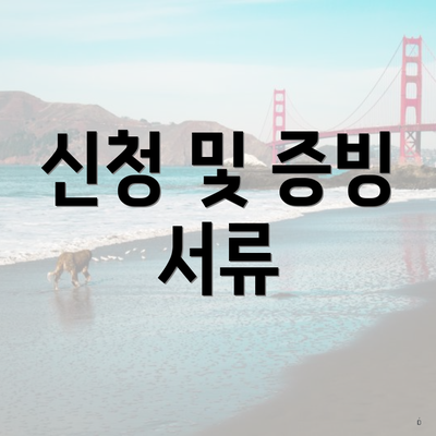 신청 및 증빙 서류