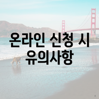 온라인 신청 시 유의사항