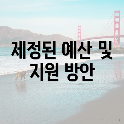 제정된 예산 및 지원 방안