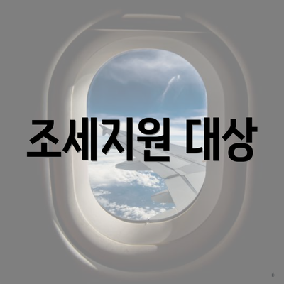 조세지원 대상