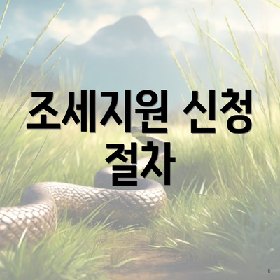 조세지원 신청 절차