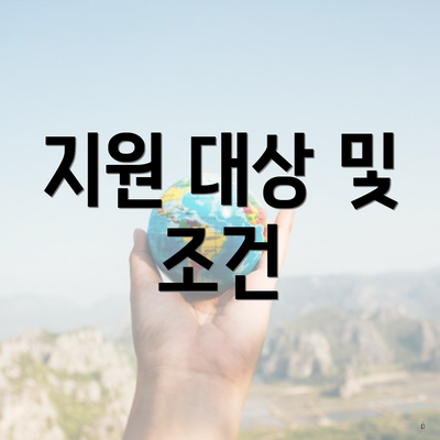 지원 대상 및 조건