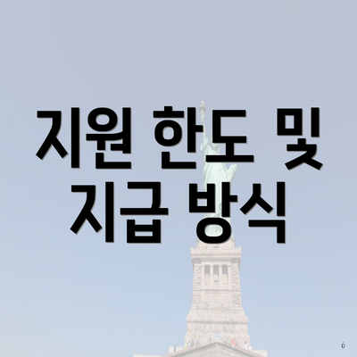지원 한도 및 지급 방식