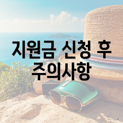 지원금 신청 후 주의사항