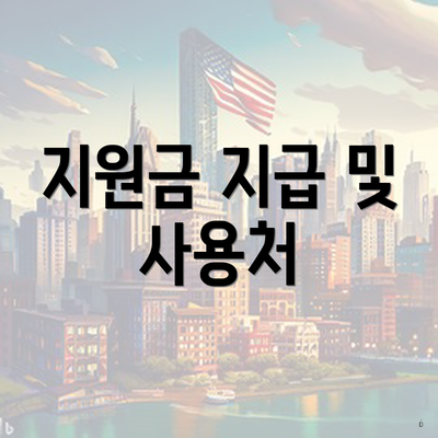 지원금 지급 및 사용처