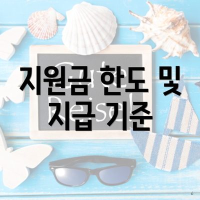 지원금 한도 및 지급 기준