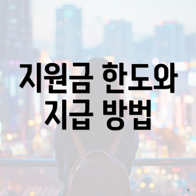 지원금 한도와 지급 방법