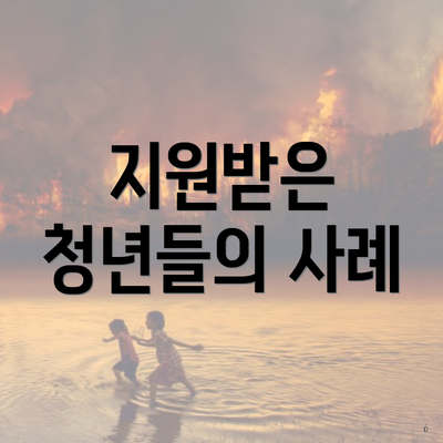 지원받은 청년들의 사례