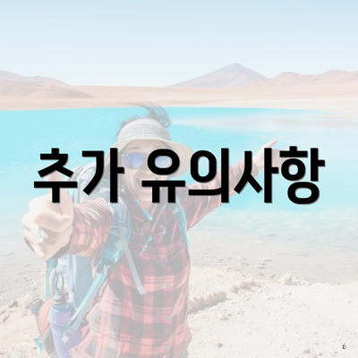 추가 유의사항