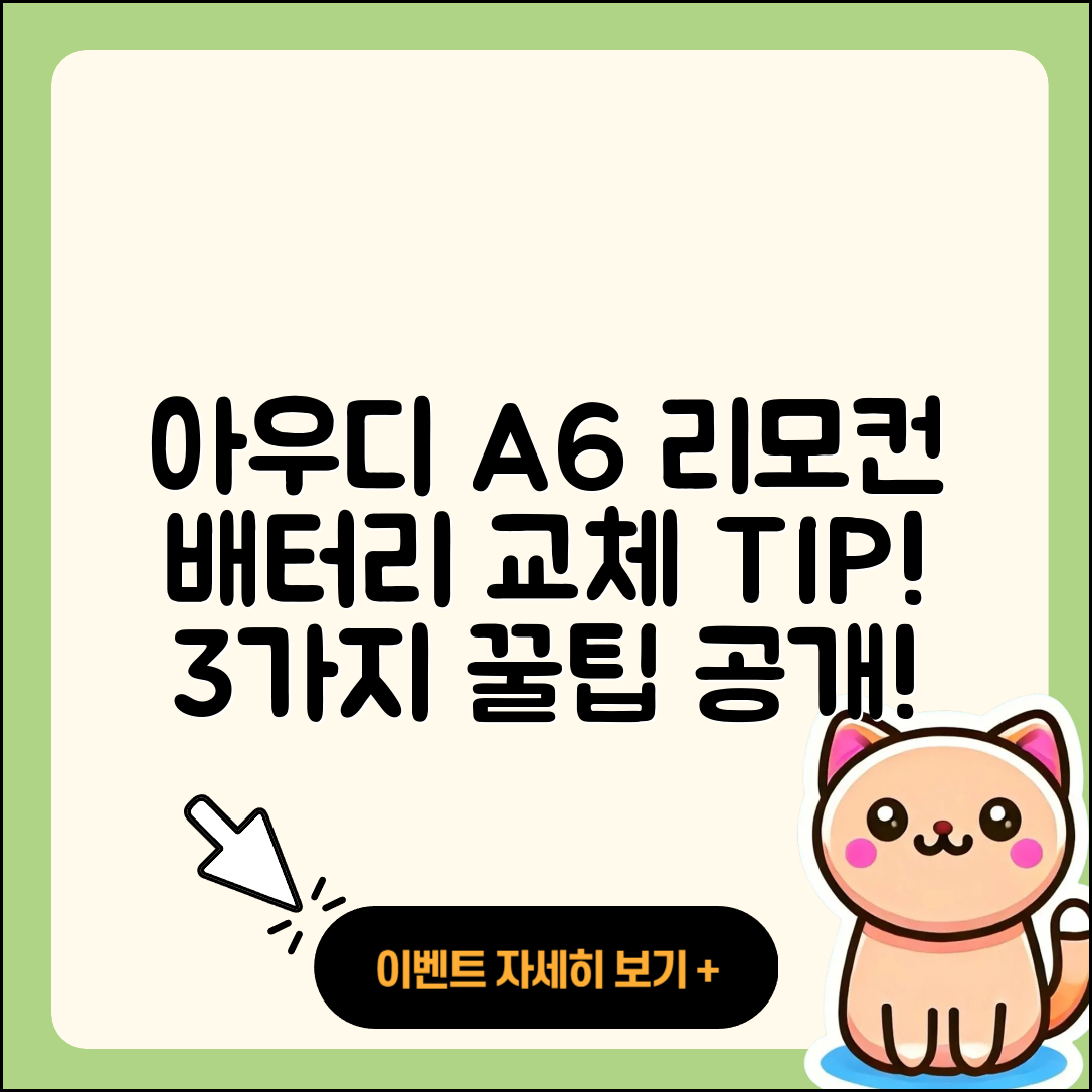 아우디 A6 차량 리모컨 배터리 교체 3가지 꿀팁