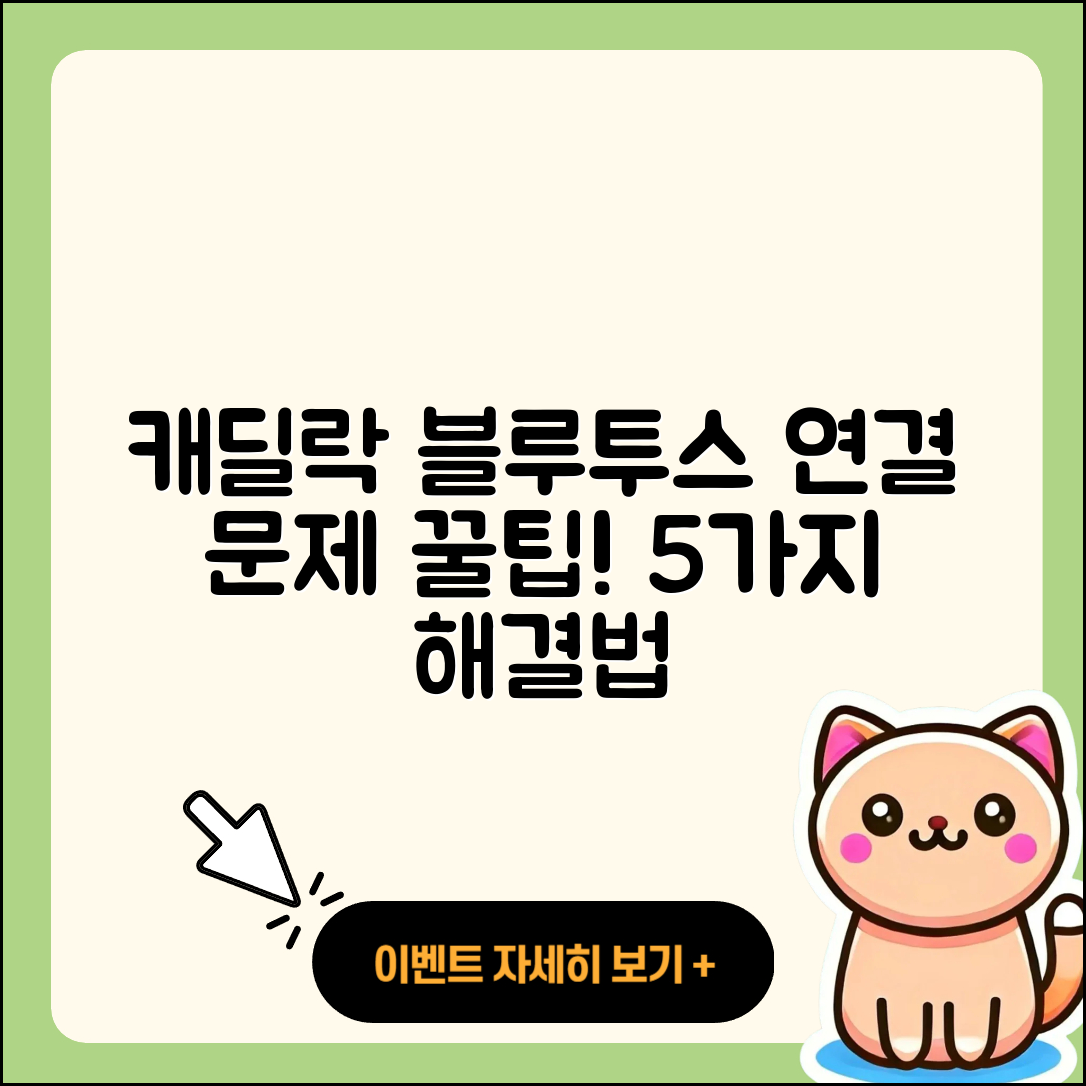 캐딜락 블루투스 연결 문제 5가지 해결법