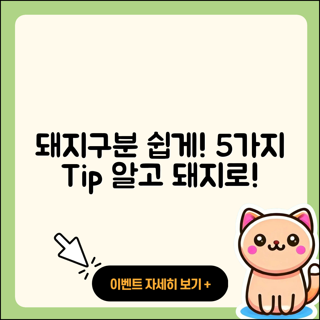 되지가 돼지구분 쉽게 알기 위한 5가지
