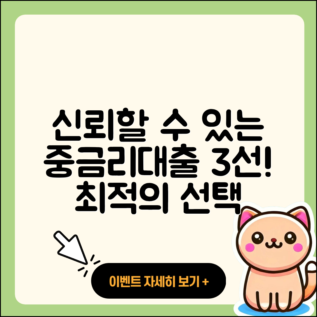 중금리대출 추천, 신뢰할 수 있는 3가지 선택