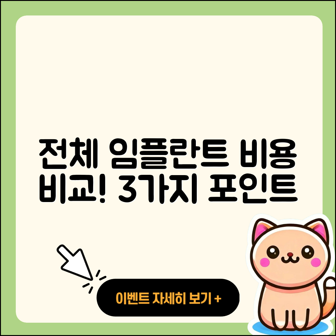 전체 임플란트 비용 비교: 3가지 핵심 포인트