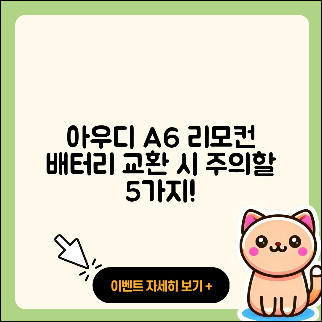 아우디 A6 스마트 리모컨 배터리 교환 5가지 주의사항